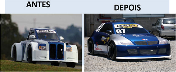 Carros da Stock Car desenvolvidos pela JL Racing antes e depois do SolidWorks