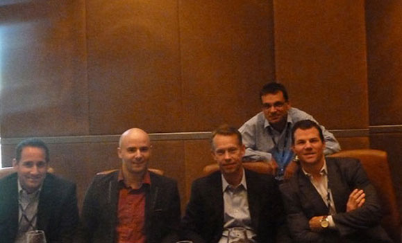 Executivos da PTC/USA (dir.p/esq.): Fred Hehl, Bradley Rhoton, Lee Smith, JJ Trahan e Paul Sagar
